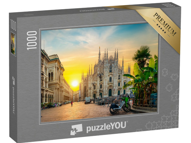 Puzzle 1000 pezzi „Milano Piazza del Duomo all'alba, Italia“