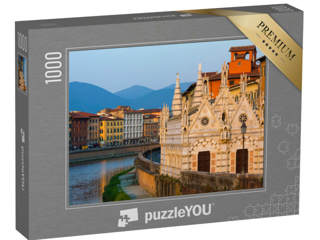 Puzzle 1000 pezzi „Pisa, Italia, paesaggio serale con fiume“