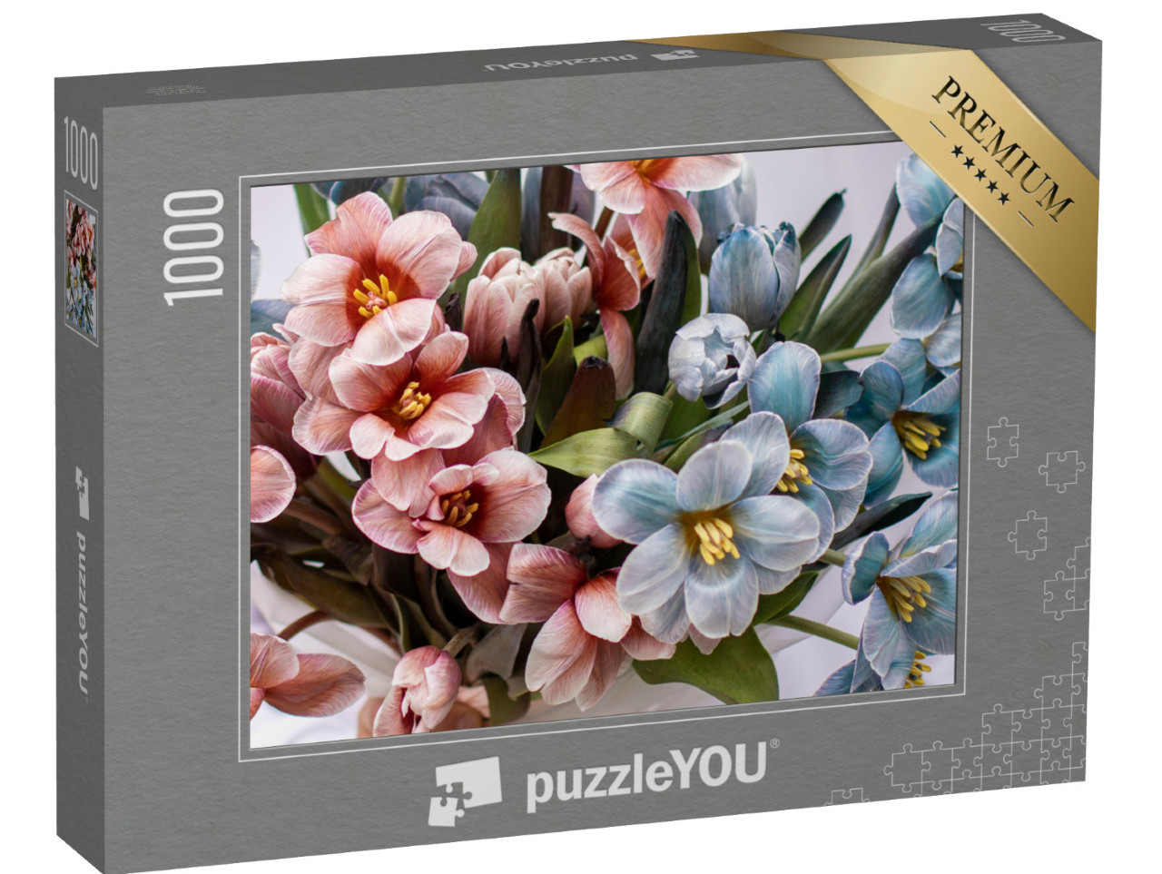 Puzzle 1000 pezzi „Un bouquet di tulipani per la festa della mamma“