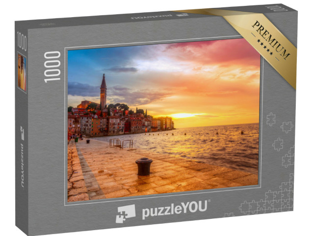 Puzzle 1000 pezzi „Rovigno sul Mare Adriatico al tramonto, Croazia“