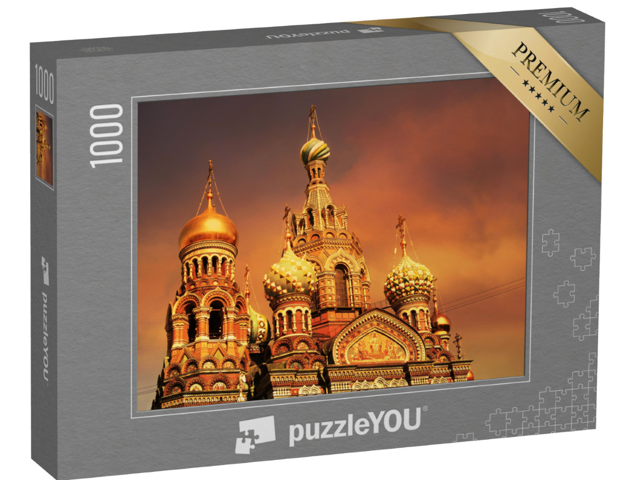 Puzzle 1000 pezzi „Chiesa del Salvatore di San Pietroburgo al tramonto, Russia“