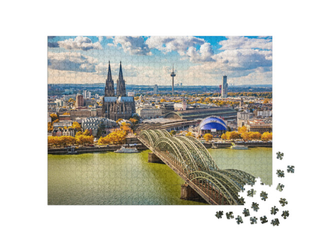 Puzzle 1000 pezzi „Veduta aerea di Colonia, Germania“
