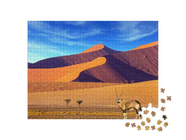 Puzzle 1000 pezzi „Il deserto più antico del mondo: tramonto nel Namib, Sudafrica“