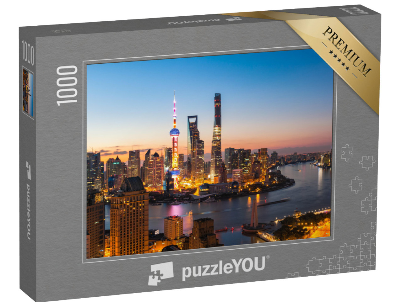 Puzzle 1000 pezzi „Shanghai illuminata di notte“