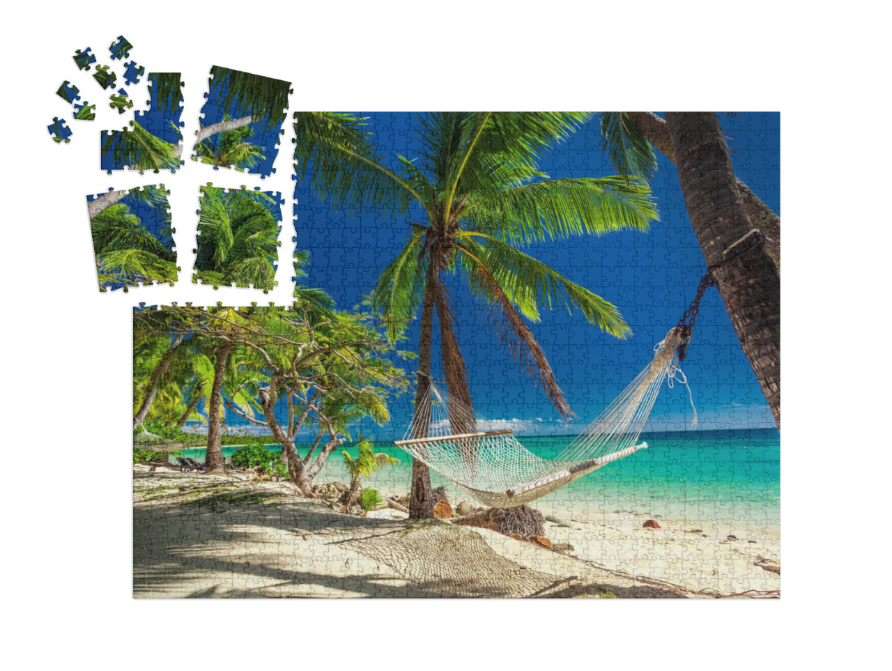 SMART SORTED® | Puzzle 1000 pezzi „Amaca sotto le palme tropicali, Isole Fiji“