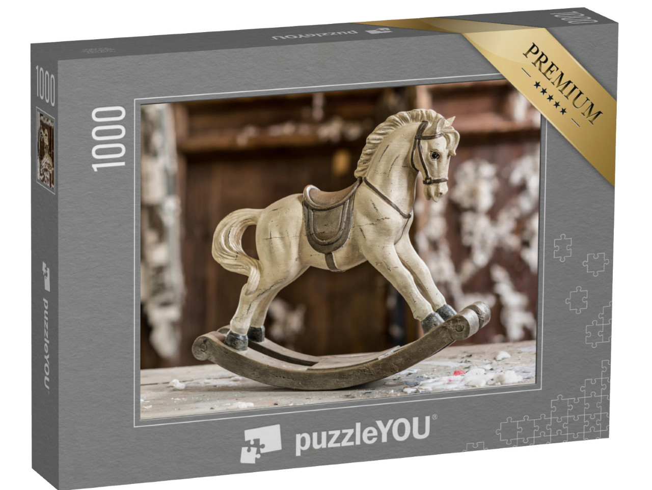 Puzzle 1000 pezzi „Cavallo a dondolo vintage in legno“