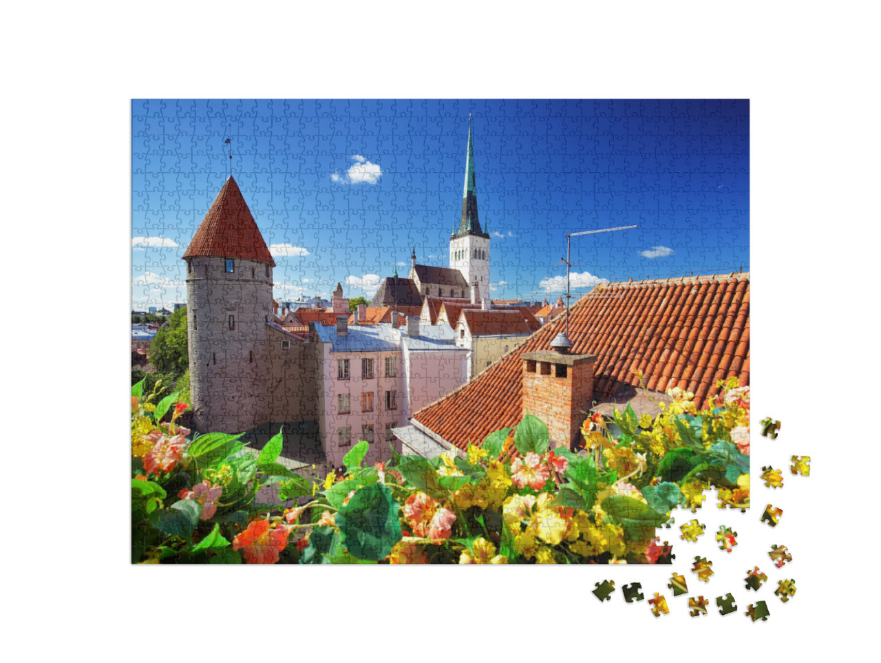 Puzzle 1000 pezzi „Vista del centro storico di Tallinn, Estonia“