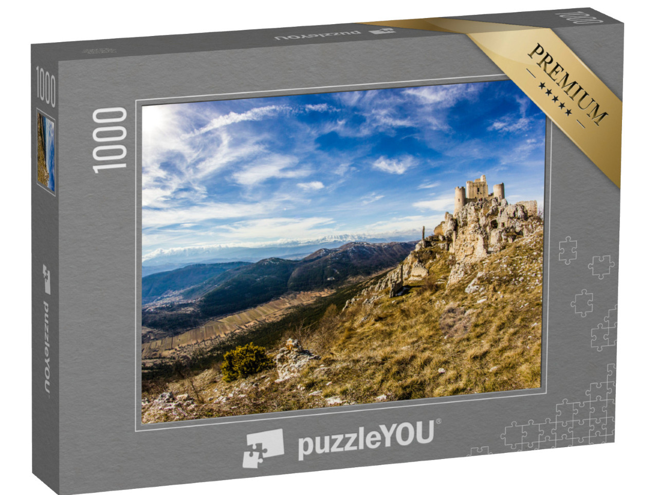 Puzzle 1000 pezzi „Castello di Rocca Calascio, Abruzzo, Italia centrale, Parco Nazionale d'Abruzzo, Castello Alto“