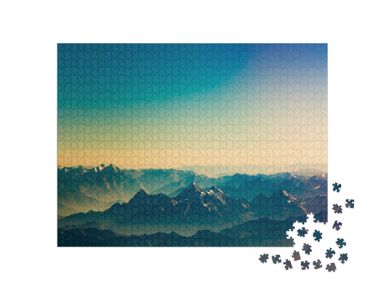 Puzzle 1000 pezzi „Le maestose cime dell'Himalaya al tramonto“