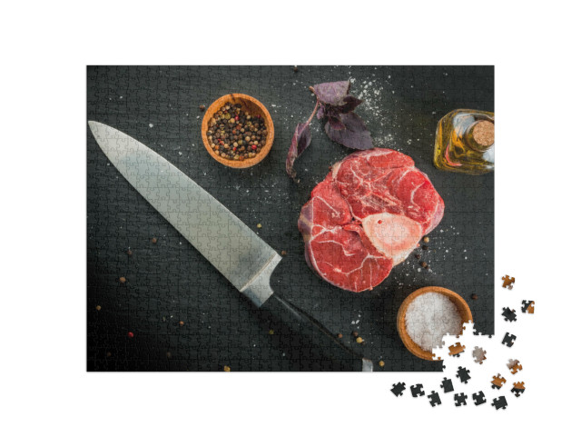 Puzzle 1000 pezzi „Manzo su ardesia“