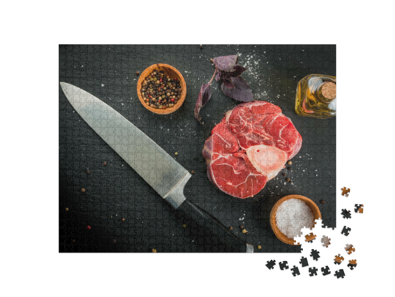 Puzzle 1000 pezzi „Manzo su ardesia“