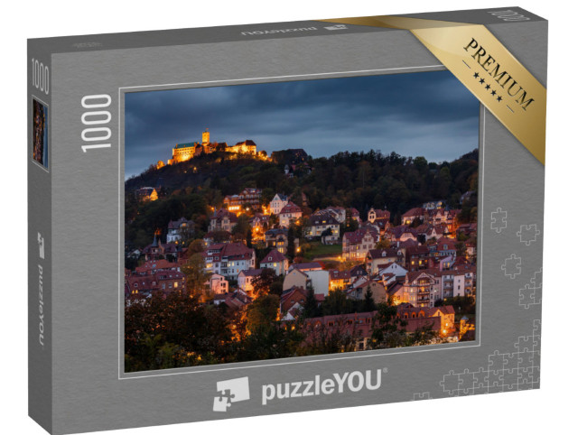 Puzzle 1000 pezzi „Il castello di Wartburg con la città di Eisenach in Germania“