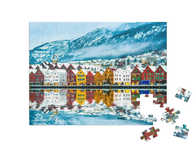 Puzzle 100 pezzi „Vista di Bergen, Norvegia“