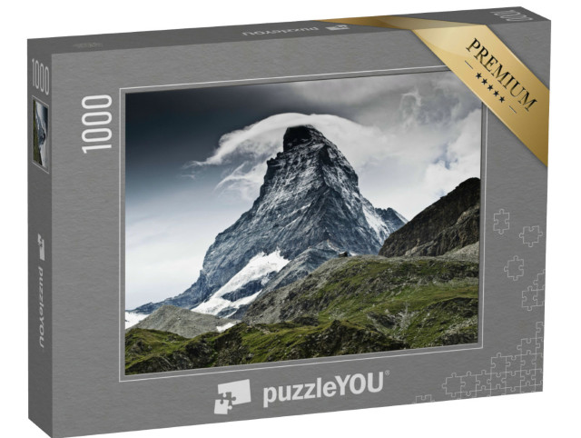 Puzzle 1000 pezzi „Tempo drammatico sopra il Cervino, simbolo della Svizzera“