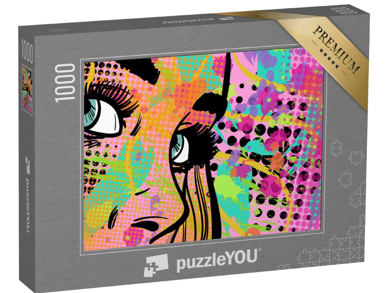 Puzzle 1000 pezzi „Stile pop art con la donna astratta“