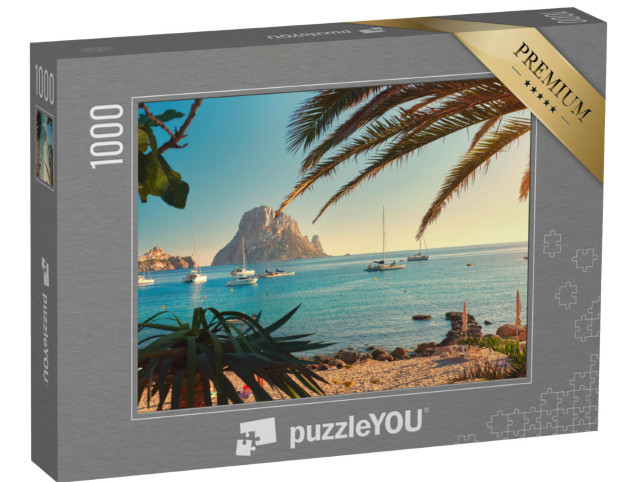 Puzzle 1000 pezzi „Cala d'Hort con vista su Es Vedra, Ibiza, Spagna“