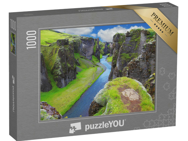 Puzzle 1000 pezzi „L'isola che non c'è Islanda - il pittoresco canyon Fjadrargljufur“
