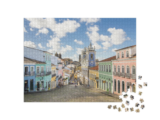 Puzzle 1000 pezzi „Pelourinho, quartiere della città vecchia di Salvador da Bahia, Brasile“