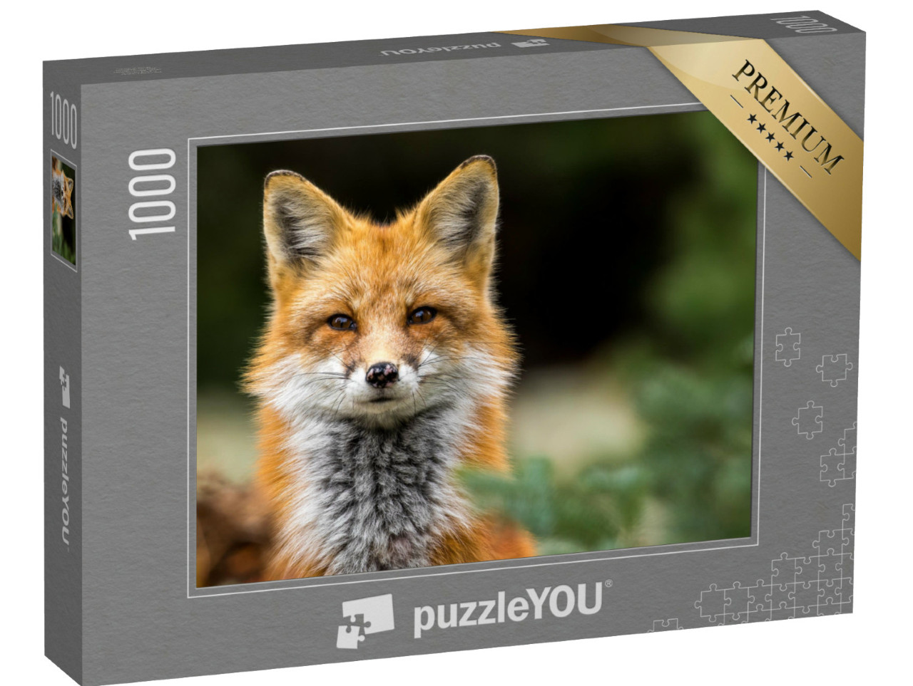 Puzzle 1000 pezzi „Occhio a occhio con una volpe rossa“