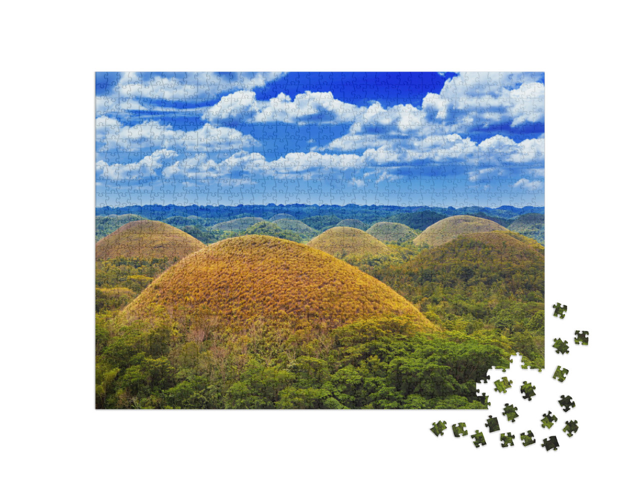 Puzzle 1000 pezzi „Colline di cioccolato sull'isola di Bohol, Filippine“