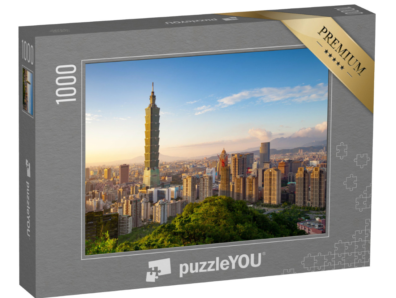 Puzzle 1000 pezzi „La città di Taipei al tramonto, Taiwan“