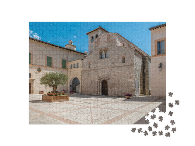 Puzzle 1000 pezzi „L'antica chiesa di Sant'Eufemia nel centro storico di Spoleto, Italia“