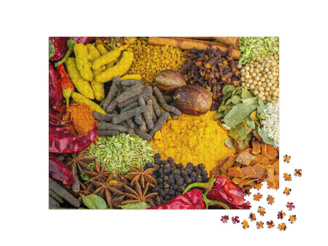 Puzzle 1000 pezzi „Spezie, peperoni ed erbe varie“