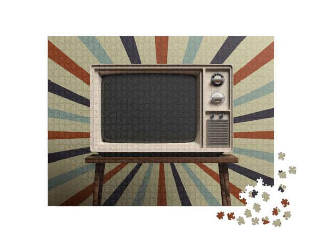 Puzzle 1000 pezzi „Finestra retrò su un tavolo in stile vintage“