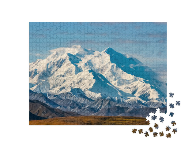 Puzzle 1000 pezzi „Vista del maestoso Monte McKinley, Alaska“