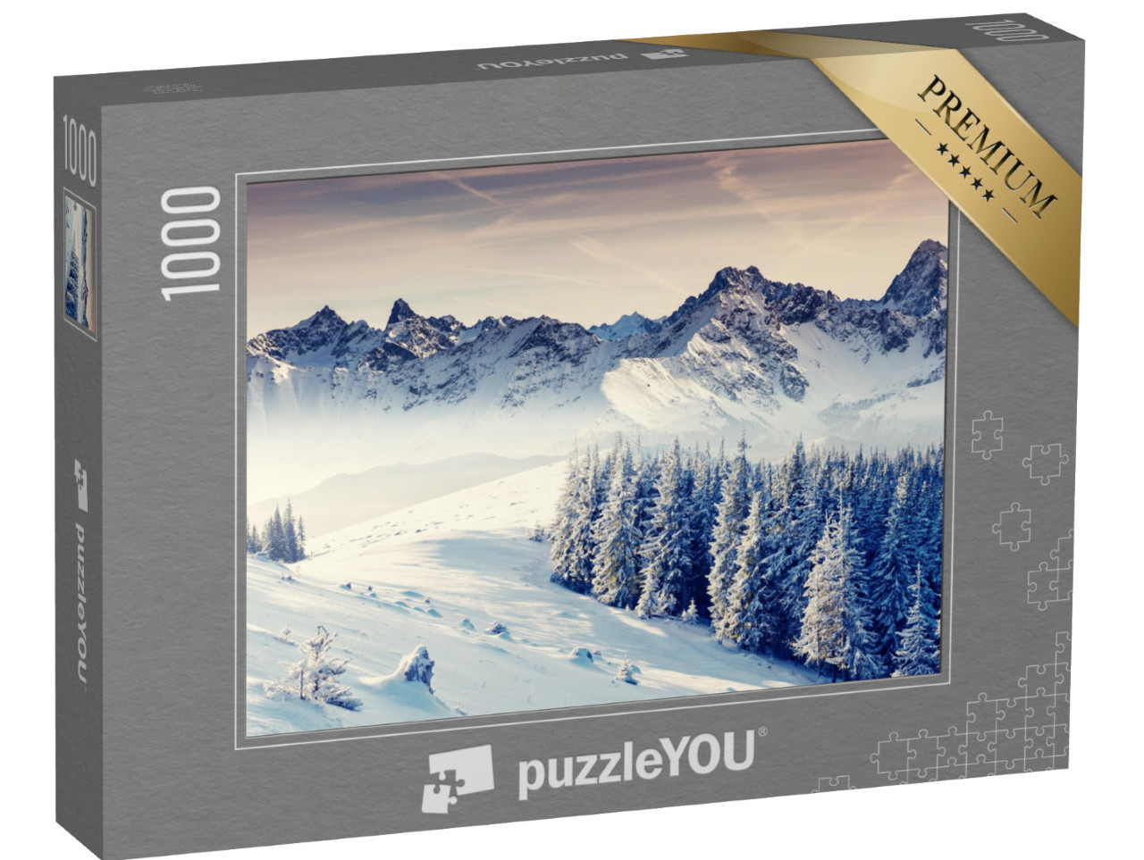 Puzzle 1000 pezzi „Fantastico paesaggio invernale. Cielo drammaticamente coperto, un mondo di bellezza“