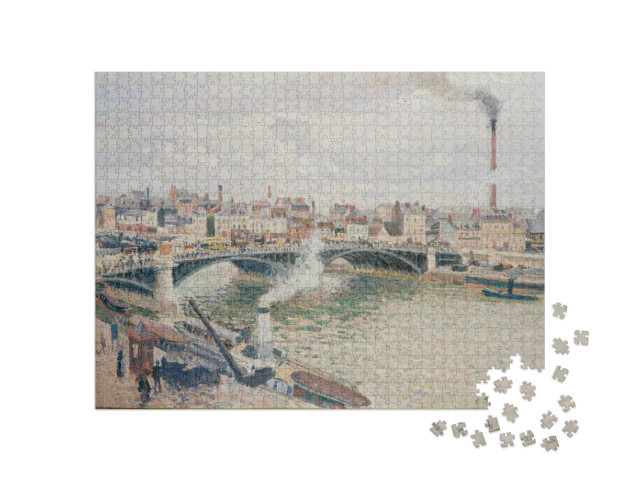 Puzzle 1000 pezzi „Camille Pissarro - Mattino, giornata nuvolosa, Rouen“