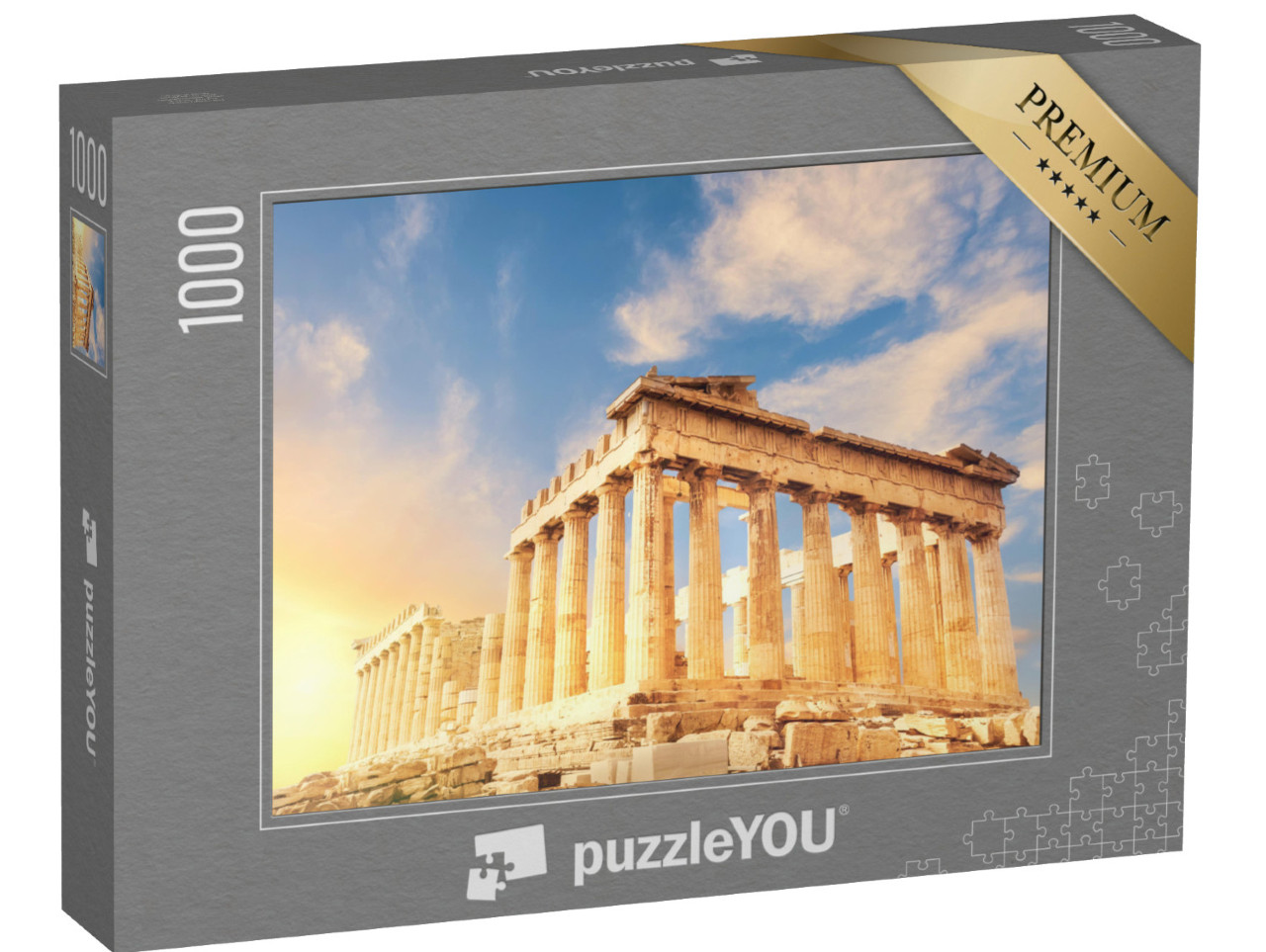 Puzzle 1000 pezzi „Tempio del Partenone al tramonto, Atene, Grecia“