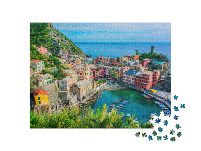 Puzzle 1000 pezzi „La pittoresca cittadina di Vernazza, Cinque Terre, Liguria, Italia“