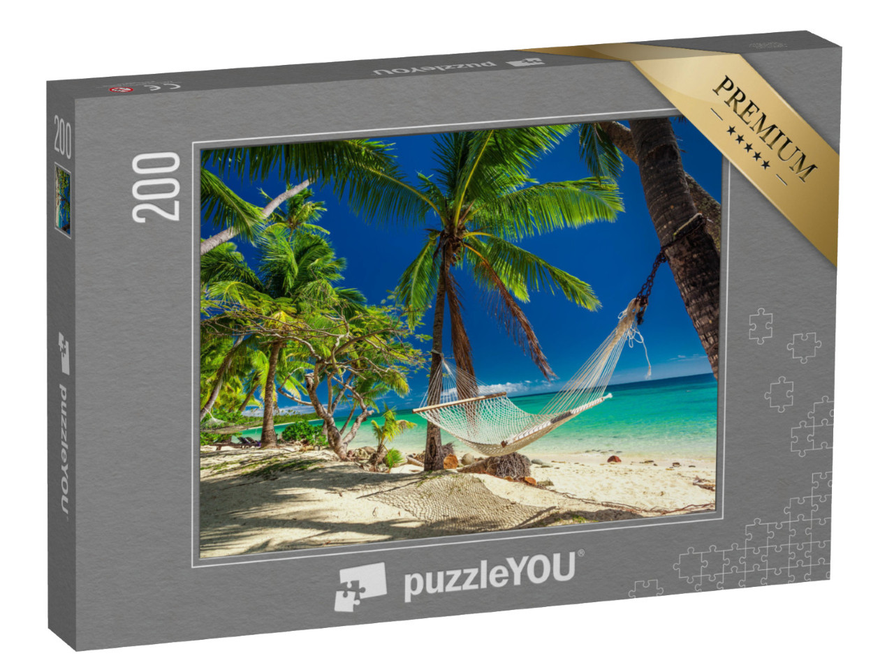 Puzzle 200 pezzi „Amaca sotto le palme tropicali, Isole Fiji“