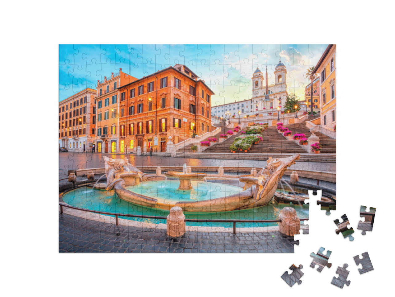 Puzzle 200 pezzi „Piazza di Spagna: Roma di mattina, Italia“