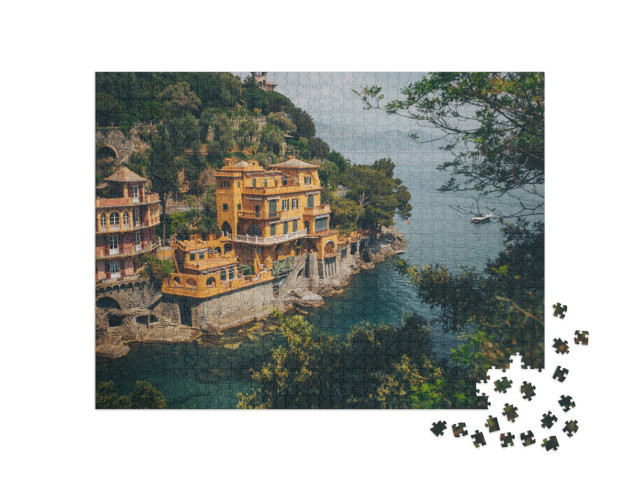 Puzzle 1000 pezzi „Italia, città di Portofino. Maestosa vacanza estiva, Portofino, Liguria, Italia, Europa“