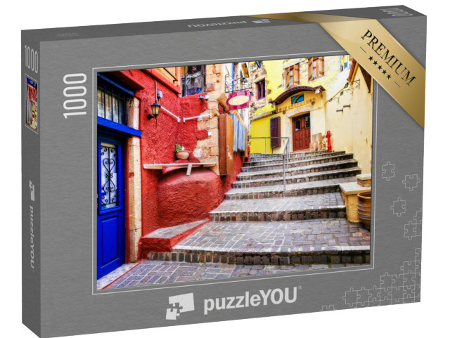 Puzzle 1000 pezzi „Le strade dell'antica città di Chania, isola di Creta“