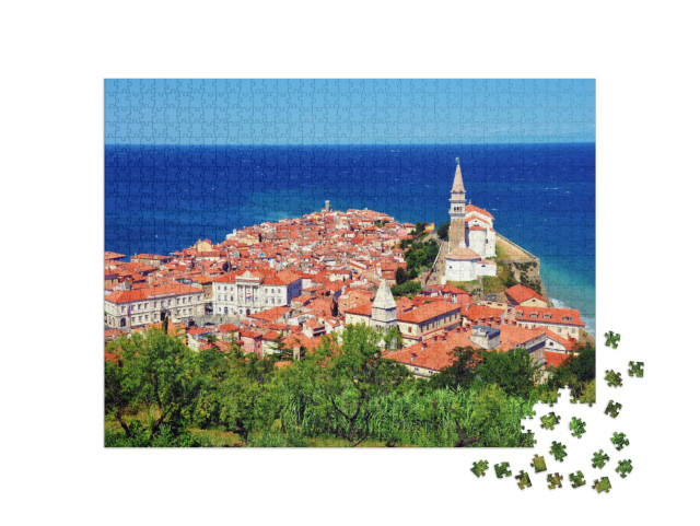 Puzzle 1000 pezzi „La bella città di Pirano in Slovenia“