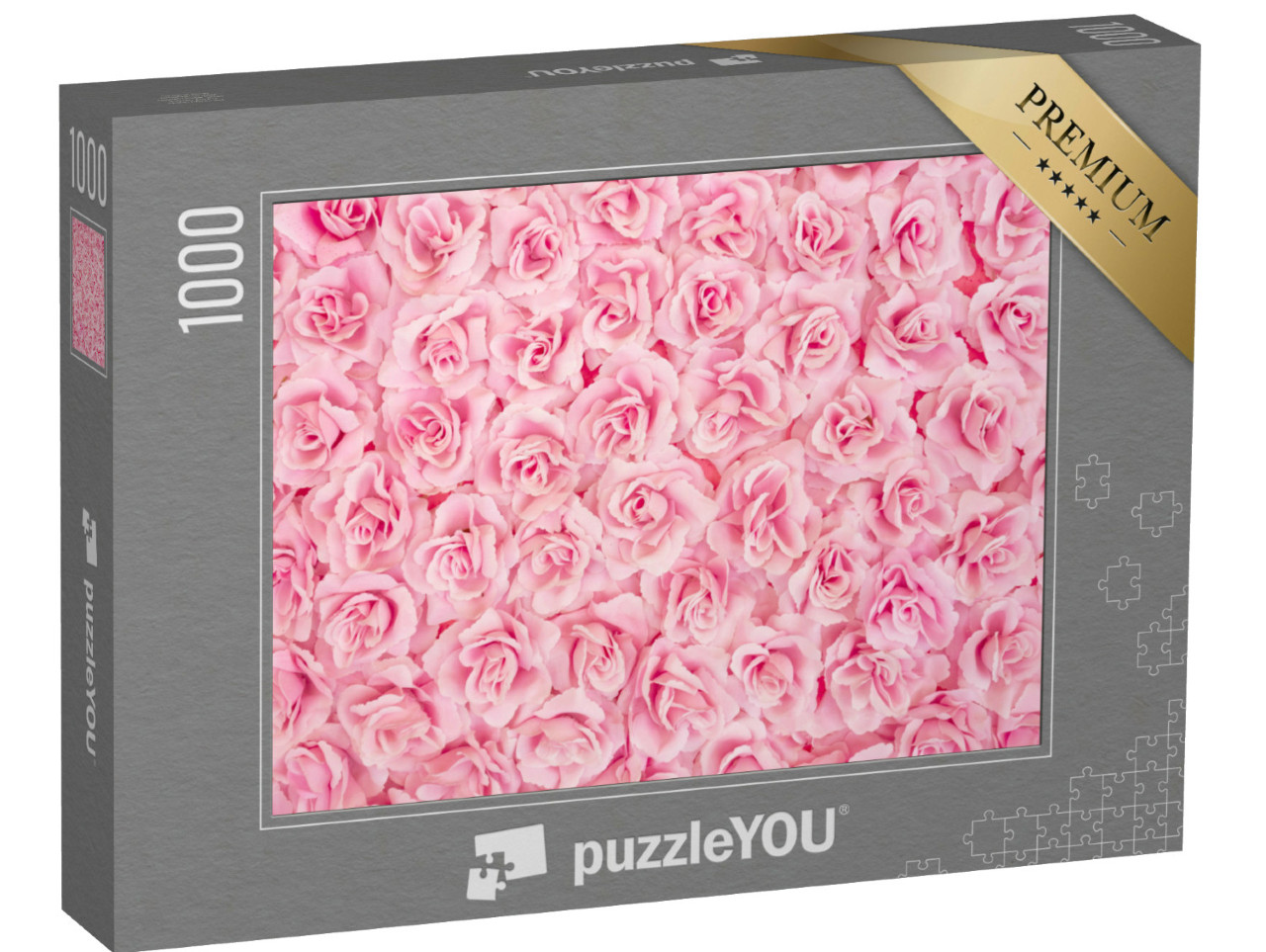 Puzzle 1000 pezzi „Carta da parati con rose rosa“