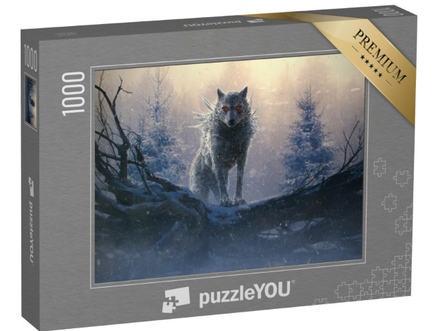 Puzzle 1000 pezzi „Fenrir, il gigantesco lupo di ghiaccio della mitologia norrena“