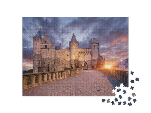 Puzzle 1000 pezzi „Castello monumentale di Anversa, Belgio“