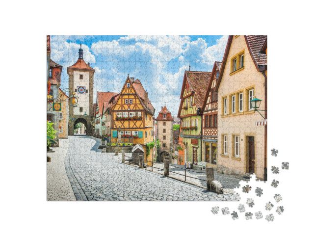 Puzzle 1000 pezzi „Storico di Rothenburg ob der Tauber, Germania“