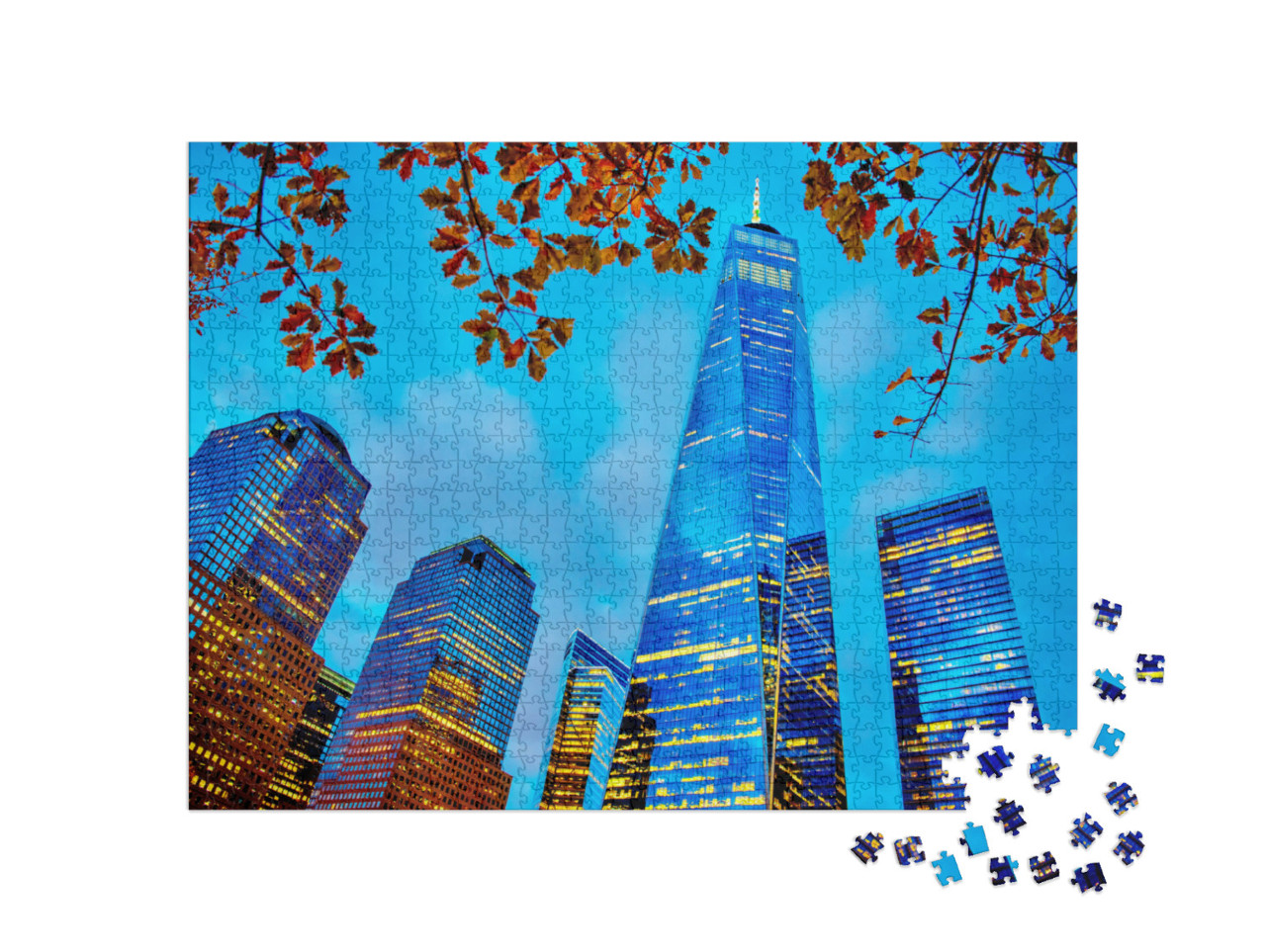 Puzzle 1000 pezzi „La Freedom Tower al One World Trade Centre al tramonto“