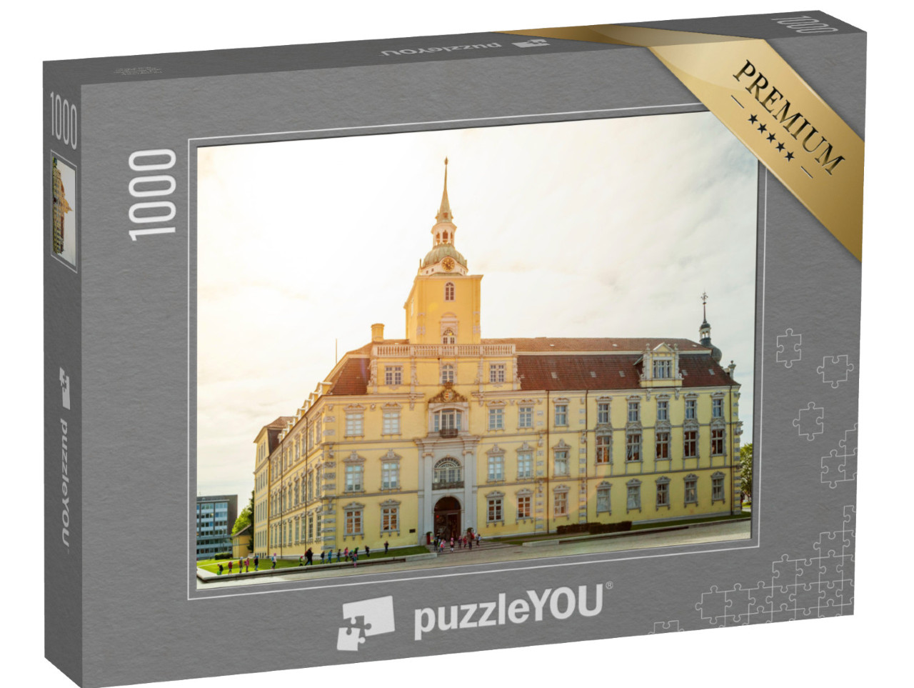 Puzzle 1000 pezzi „Oldenburg con castello e chiesa, Bassa Sassonia, Germania“