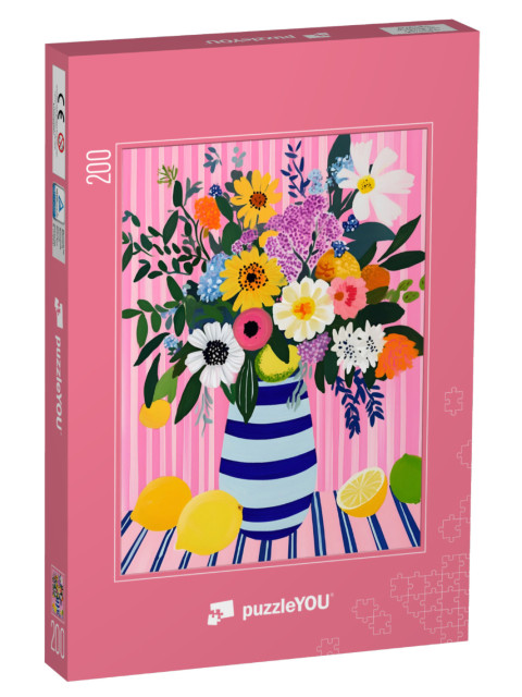 Puzzle 200 pezzi „Dolci saluti in una pioggia di fiori“