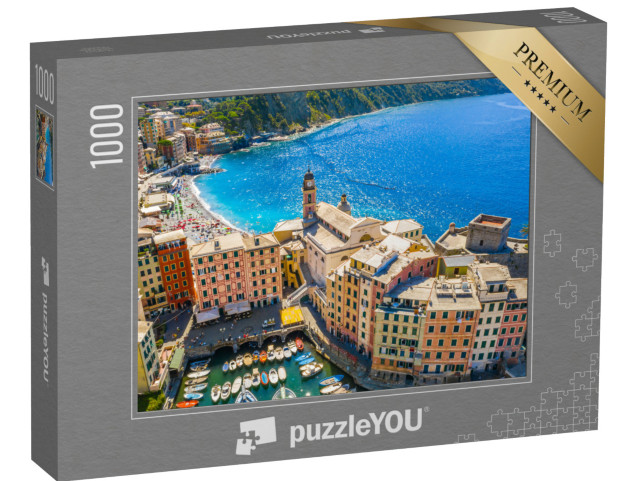 Puzzle 1000 pezzi „Panorama del Castello della Dragonara e della Basilica di Santa Maria Assunta, Camogli“