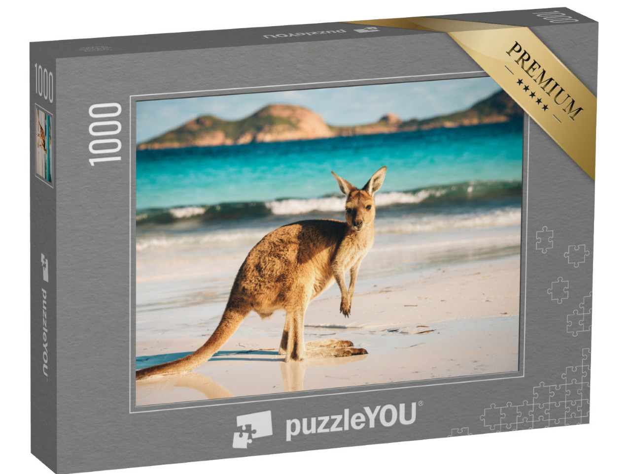 Puzzle 1000 pezzi „Canguro, Lucky Bay, Parco Nazionale di Cape Le Grand, Australia“