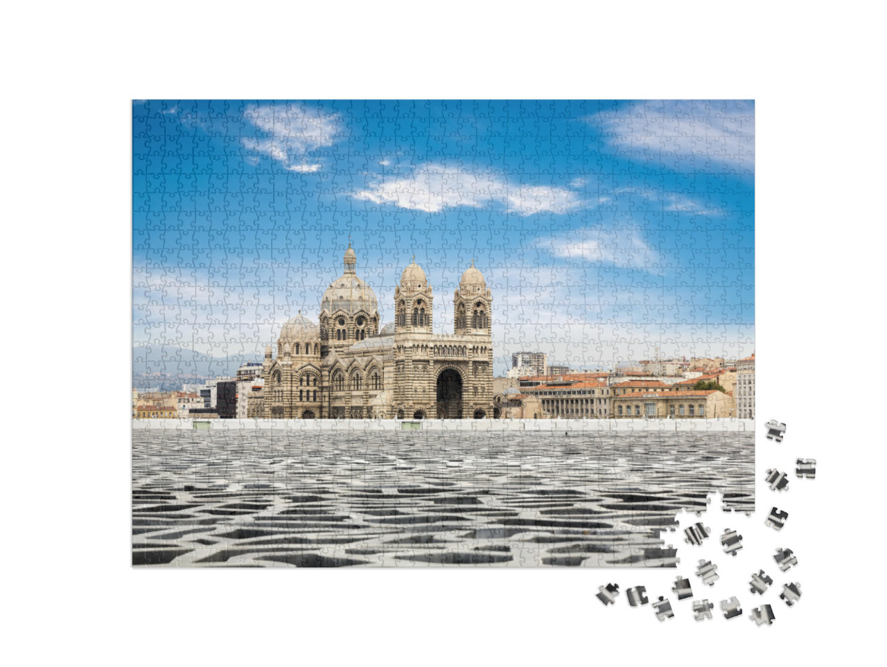 Puzzle 1000 pezzi „Cattedrale de la Major, simbolo di Marsiglia, Francia“