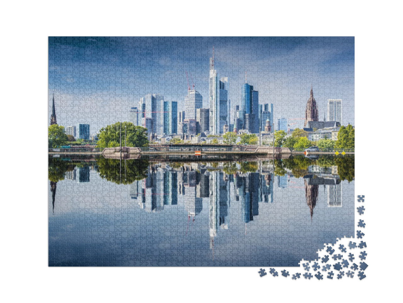 Puzzle 2000 pezzi „Skyline di Francoforte sul Meno, Germania“