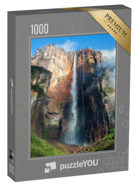 Puzzle 1000 pezzi „La cascata più alta del mondo: Cascate dell'Angelo o Salto Angel, 978 m, Venezuela“